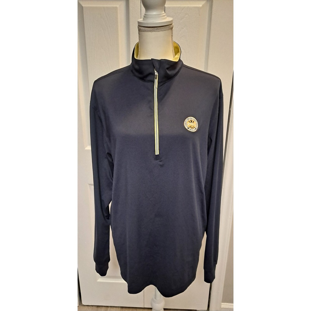Womans M Straight Down Navy 1/4‎ Zip Long Sleeve PGA Golf Shirt